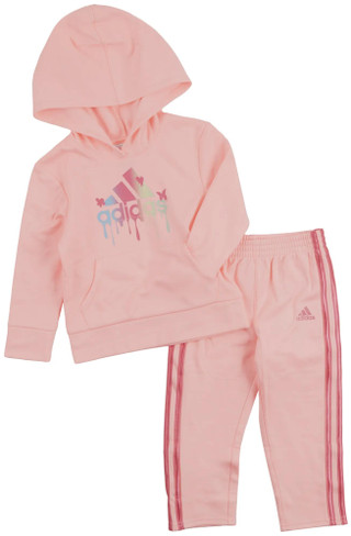 Thumbnail 1: Adidas Adidas Toddler Girls 2 Pc Graphic Fleece Hoodie Pants Set 