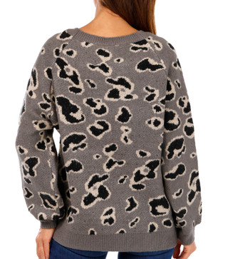 Thumbnail 2: BY TOGETHER By Together Juniors Leopard Print Sweater 