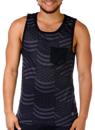 Thumbnail 1: Matix Matix Mens Americana One-Pocket Graphic Tank Top 