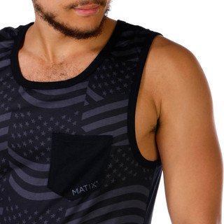 Thumbnail 4: Matix Matix Mens Americana One-Pocket Graphic Tank Top 