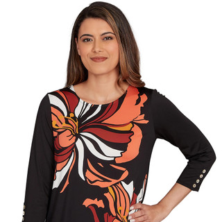 Thumbnail 3: Ruby Road Ruby Road Womens 3/4 Button Sleeve Bold Floral Top 
