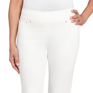 Thumbnail 2: Ruby Road Ruby Road Womens Pull-On Fringed Denim Ankle Pants 