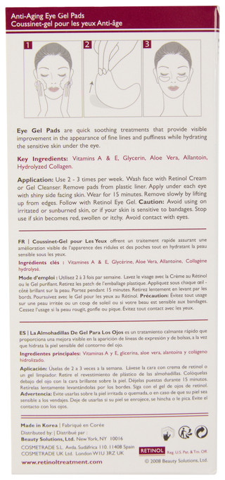Thumbnail 2: RETINOL Retinol 10 Pk Retinol Anti Aging Eye Gel Pads 