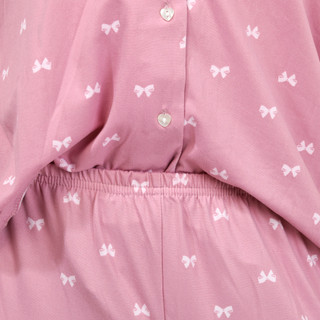 Thumbnail 5: Laura Ashley Laura Ashley Womens 2 Pc Pink Bows Print Ruffle Pajama Set 