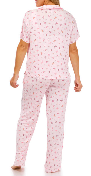 Thumbnail 2: SINCERELY JULES Sincerely Jules Womens 2 Pc Cutie Cowgirl Print Pajama Set 
