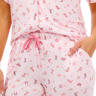 Thumbnail 3: SINCERELY JULES Sincerely Jules Womens 2 Pc Cutie Cowgirl Print Pajama Set 