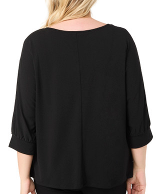 Thumbnail 2: RIO & RIAN Rio & Rian Plus 3/4 Sleeve Dolman Top with Chain Detail 