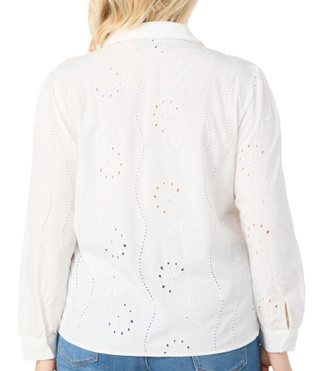 Thumbnail 2: LIV LOS ANGELES Liv Los Angeles Plus Long Sleeve Eyelet Button Down Top 