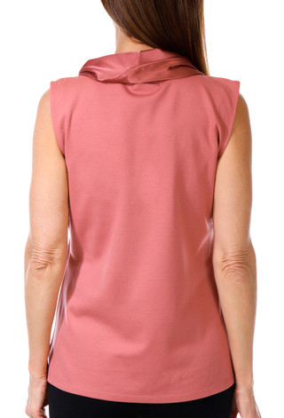 Thumbnail 3: BADGLEY MISCHKA Badgley Mischka Womens Sleeveless Ponte Satin Cowl Neck Top 