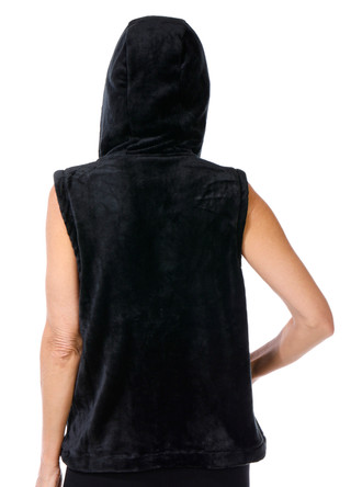 Thumbnail 2: VOGO Vogo Womens Faux Fur Solid Color Zip Up Hooded Vest 