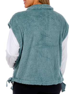 Thumbnail 2: VOGO Vogo Womens Faux Fur Solid Color Snap Front Oversized Vest 