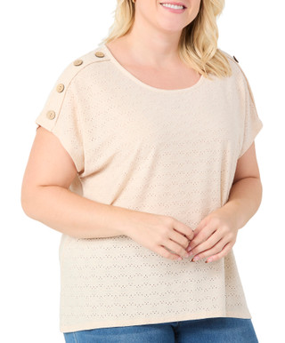 Thumbnail 1: RIO & RIAN Rio & Rian Plus Short Sleeve Embroidered Top 