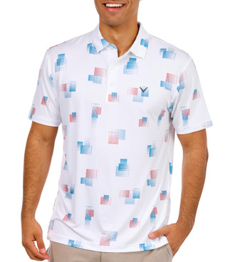 Thumbnail 2: Callaway Callaway Mens Print Short Sleeve Golf Polo Shirt 