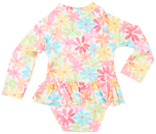 Thumbnail 2: Little Me Little Me Baby Girl Multi Floral Rash Guard Swimsuit 