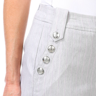 Thumbnail 2: Zac & Rachel Zac & Rachel Petite Stripe Button Slim Leg Pants 