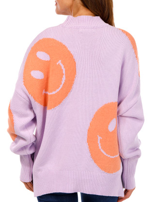 Thumbnail 3: BY TOGETHER By Together Juniors Smiley Print Sweater 