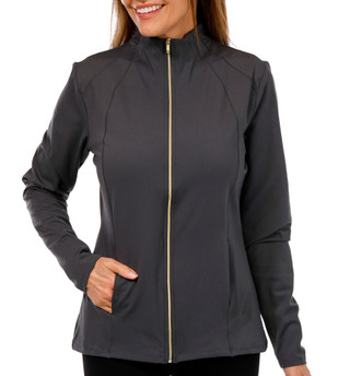 Thumbnail 1: RBX RBX Women's Active Peached Interlock Mock Neck Yoga Jacket 