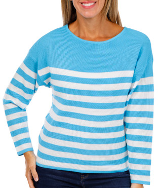 Thumbnail 1: Cyrus Cyrus Womens Waffle Knit Striped Sweater 