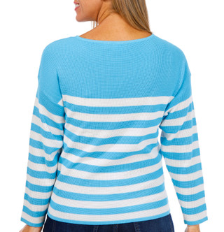 Thumbnail 3: Cyrus Cyrus Womens Waffle Knit Striped Sweater 
