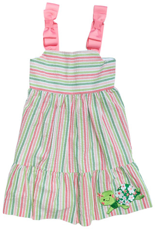 Thumbnail 1: Gerson Gerson Toddler Girls' Striped Turtle Dress 