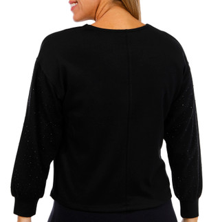 Thumbnail 2: BADGLEY MISCHKA Badgley Mischka Womens Long Sleeve Drop Shoulder Top 