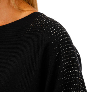 Thumbnail 2: BIRCH NY Birch NY Womens Long Sleeve Shoulder Bling Crew Neck Sweater 