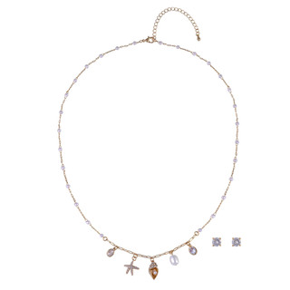 Thumbnail 1: Juilliet Juilliet Starfish Shell Charm Necklace & Stud Earrings Set 
