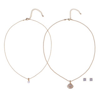 Thumbnail 1: Juilliet Juilliet Shell Pearl Pendant Necklace & Stud Earrings Set 