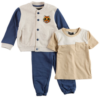 Thumbnail 1: Perry Ellis Perry Ellis Toddler Boys 3 Pc Varsity Jacket Set 