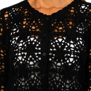 Thumbnail 3: LIV LOS ANGELES Liv Los Angeles Womens Long Sleeve Button Crochet Sweater 