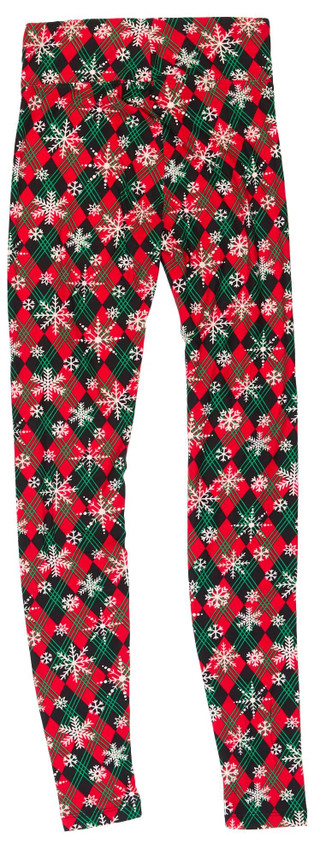 Thumbnail 4: Derek Heart Derek Heart Juniors Snowflake Plaid Leggings 