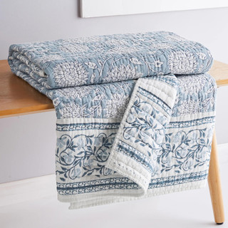 Thumbnail 4: Levtex Home Levtex Home Adare Blue Quilted Throw 