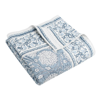 Thumbnail 6: Levtex Home Levtex Home Adare Blue Quilted Throw 