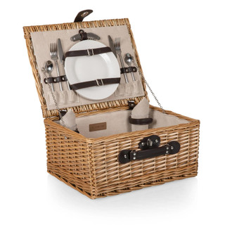 Thumbnail 1: Picnic Time Picnic Time 14 Pc. Classic Wicker Picnic Basket Set For Two 