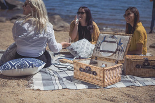 Thumbnail 3: Picnic Time Picnic Time 14 Pc. Classic Wicker Picnic Basket Set For Two 
