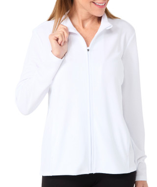 Thumbnail 3: Coral Bay Golf Coral Bay Golf Petite Active Textured Zip-Up Jacket 