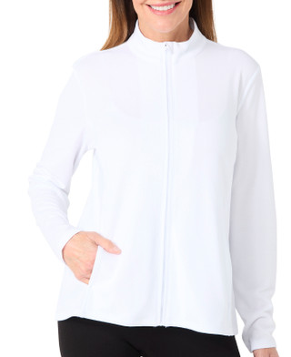 Thumbnail 1: Coral Bay Golf Coral Bay Golf Petite Active Textured Zip-Up Jacket 