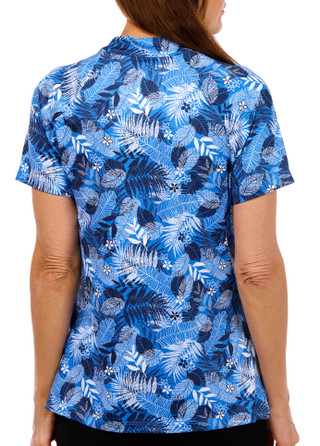 Thumbnail 2: Coral Bay Golf Coral Bay Golf Womens Active Textured Palms Golf Top 