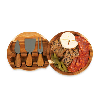 Thumbnail 2: Toscana Toscana Acacia Brie Cheese Cutting Board & Tools Set 