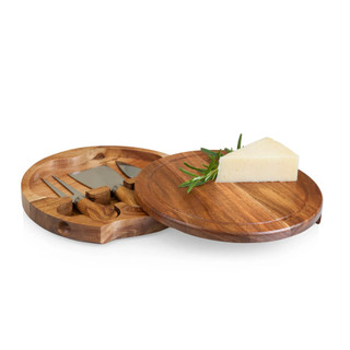 Thumbnail 4: Toscana Toscana Acacia Brie Cheese Cutting Board & Tools Set 