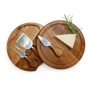 Thumbnail 5: Toscana Toscana Acacia Brie Cheese Cutting Board & Tools Set 