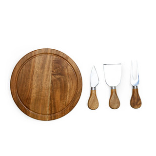 Thumbnail 6: Toscana Toscana Acacia Brie Cheese Cutting Board & Tools Set 