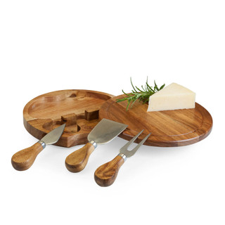 Thumbnail 12: Toscana Toscana Acacia Brie Cheese Cutting Board & Tools Set 