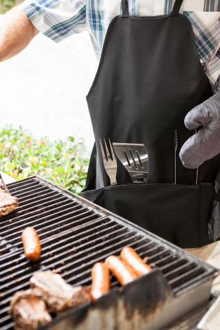 Thumbnail 5: Oniva Oniva 6 Pc. BBQ Heavy Duty Apron Tote Pro Grill Set 