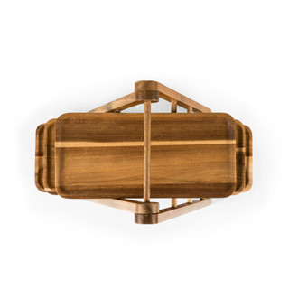 Thumbnail 2: Toscana Toscana 100% Natural Acacia 3 Tiered Serving Ladder Tray 