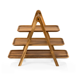 Thumbnail 3: Toscana Toscana 100% Natural Acacia 3 Tiered Serving Ladder Tray 