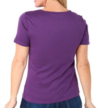 Thumbnail 2: Coral Bay Coral Bay Womens Short Sleeve Chain Link Neck Top 