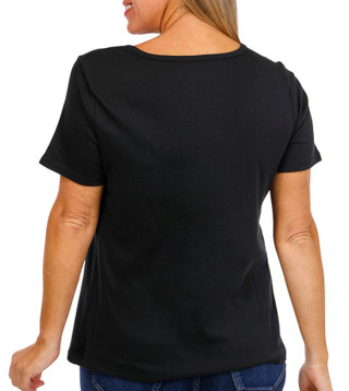 Thumbnail 3: Coral Bay Coral Bay Womens Short Sleeve Chain Link Neck Top 