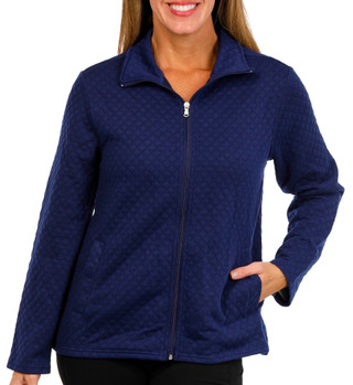 Thumbnail 1: Emily Daniels Emily Daniels Womens Quilted Mock Neck Zip Up Jacket 