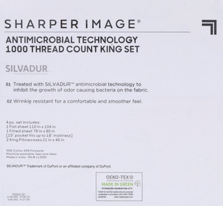 Thumbnail 4: SHARPER IMAGE Sharper Image Home 4 Pc T1000 Solid Sheet Set 
